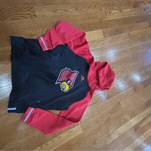 Adidas Kids Hoodie in Red and Black with Logo